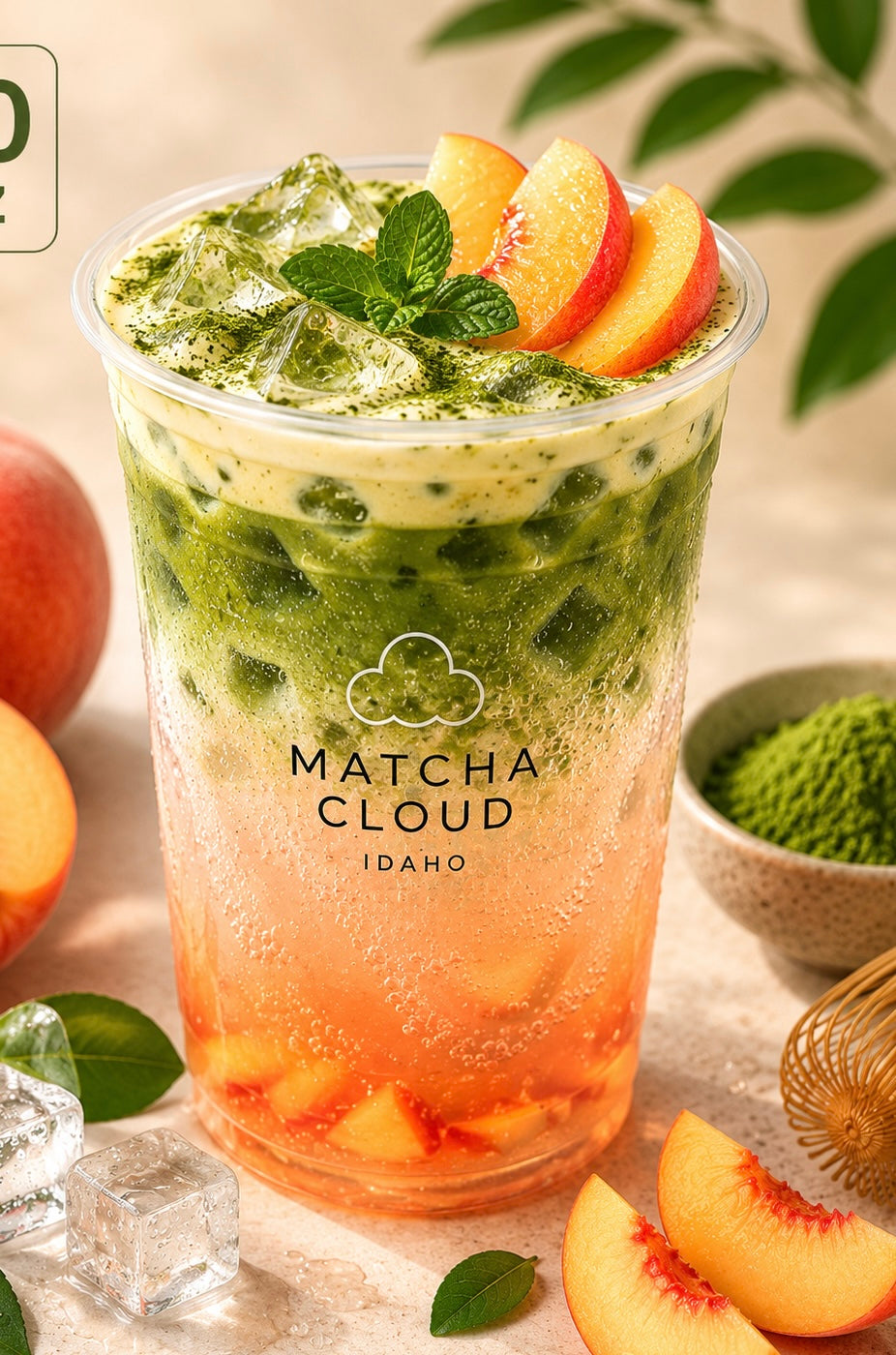 Peach Matcha Soda